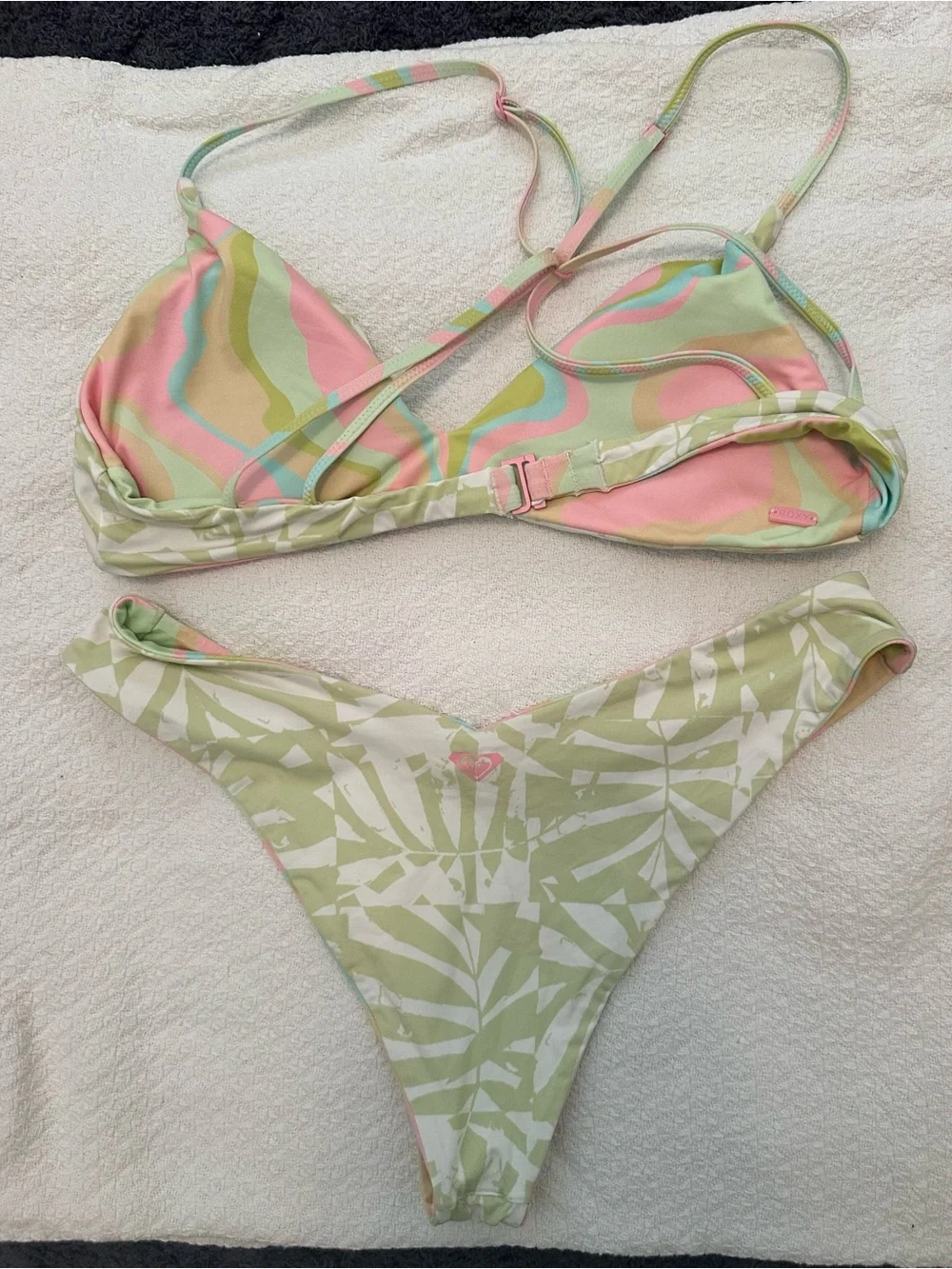 ROXY Reversible Bikini Set Tropics Hype Pastel Ambrosia Swirl, M/L